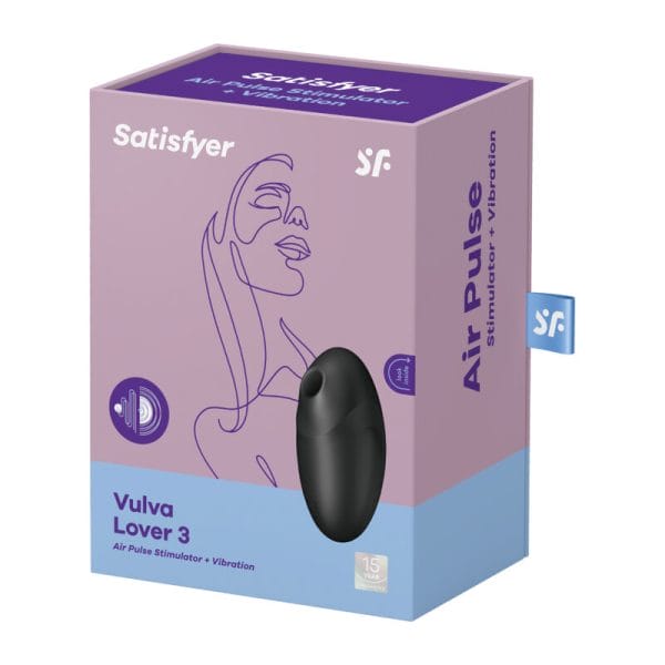 SATISFYER - VULVA LOVER 3 AIR PULSE STIMULATOR & VIBRATOR BLACK 4